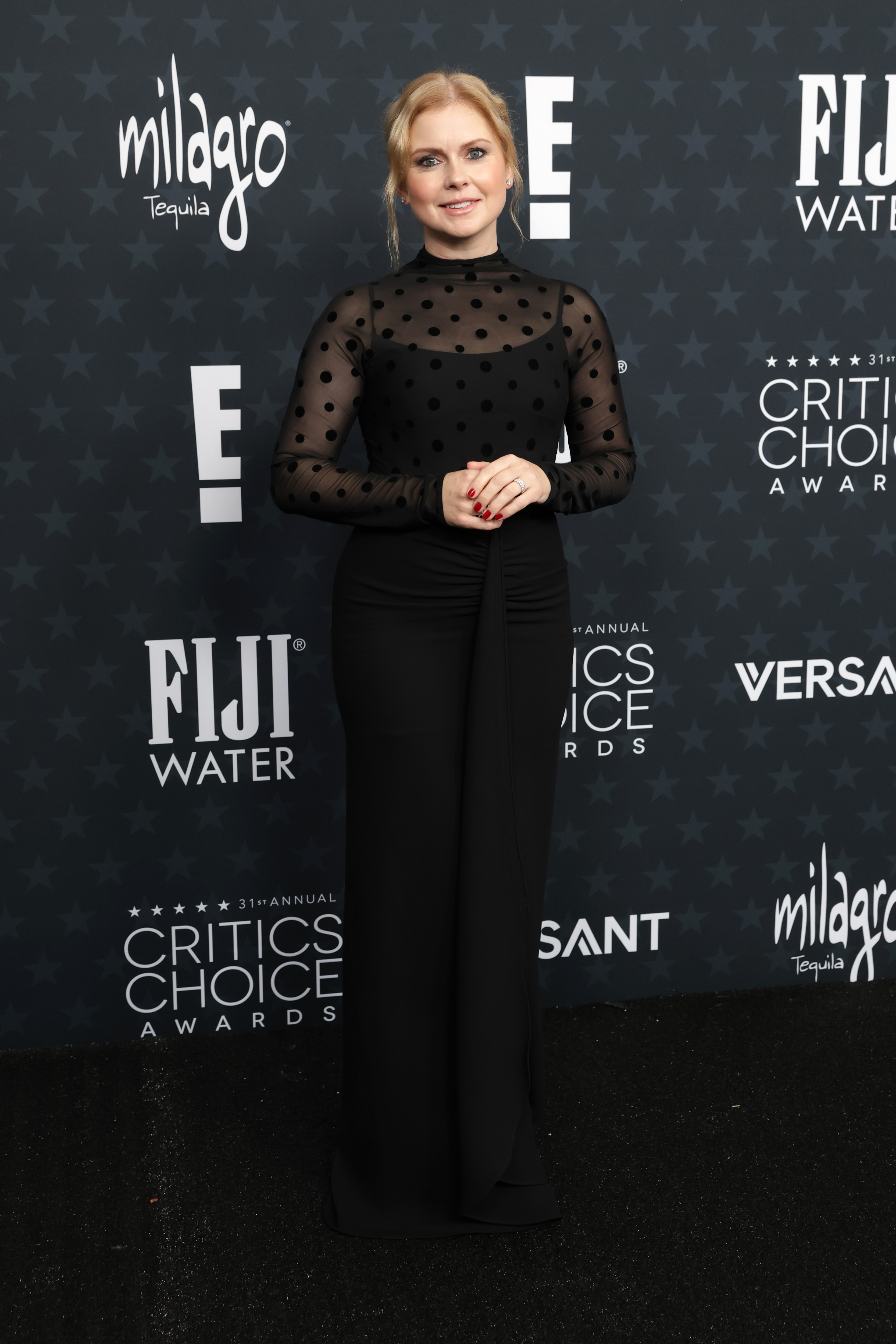 Rose McIver attends the 31st Annual Critics Choice Awards at Barker Hangar on January 04, 2026 in Santa Monica, California