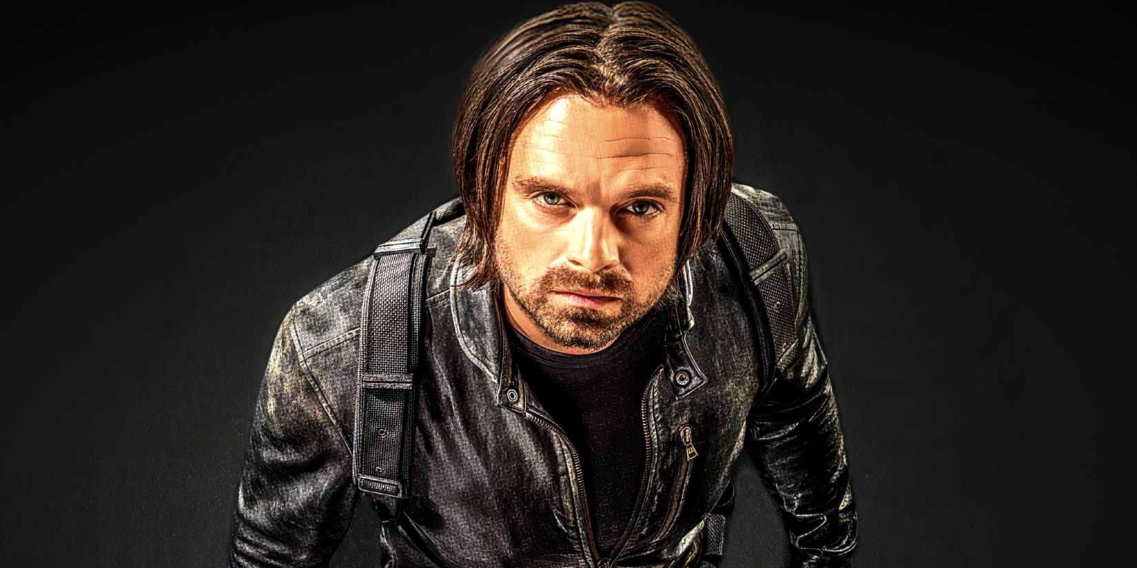 Sebastian Stan's Bucky Barnes a.k.a. the Winter Soldier looks up at the camera in Thunderbolts_