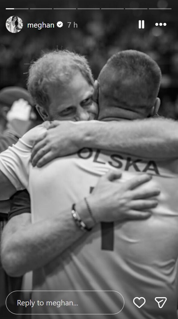 Prince Harry hugs a veteran