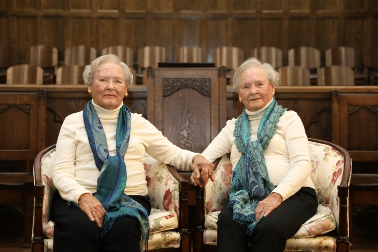 The Senna twins at their 100th birthday celebration.