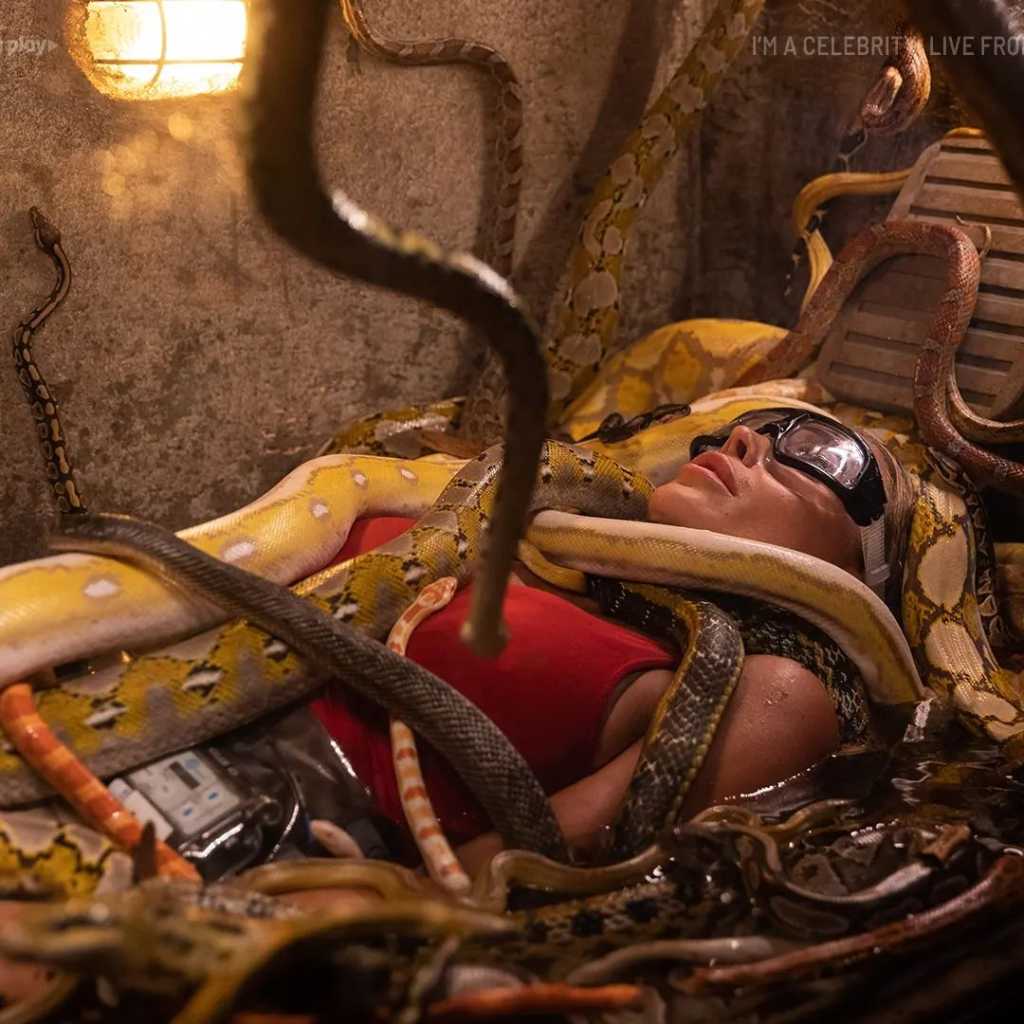 Skye Wheatley on I'm A Celeb with snakes on her