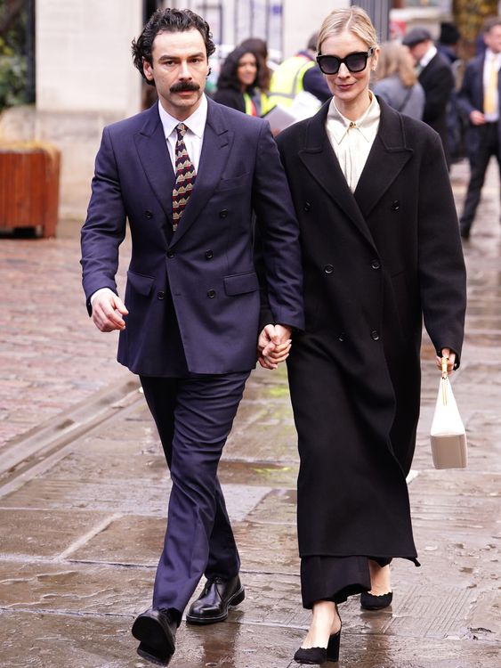 Rivals star Aidan Turner and his wife Caitlin FitzGerald.
Pic: PA