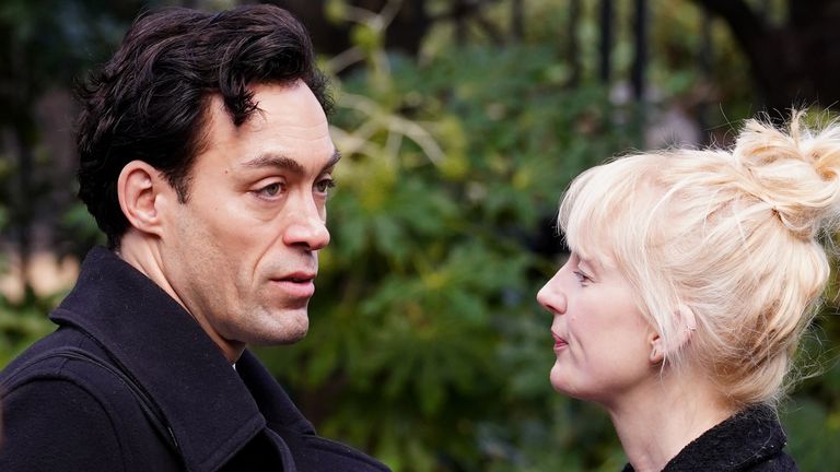 Alex Hassell and Emma King.
Pic: PA