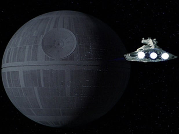 Star Destroyer approaches the Death Star