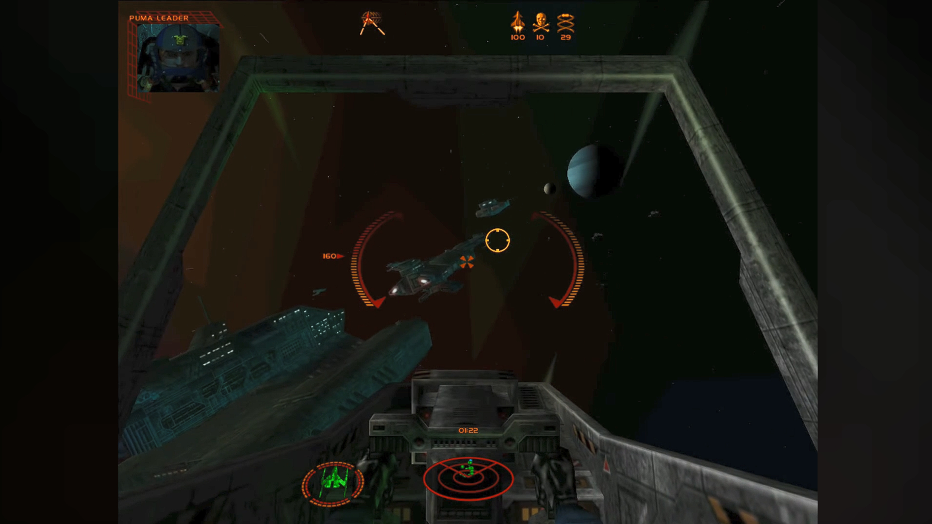 Screenshot from the 2000 video game Starlancer