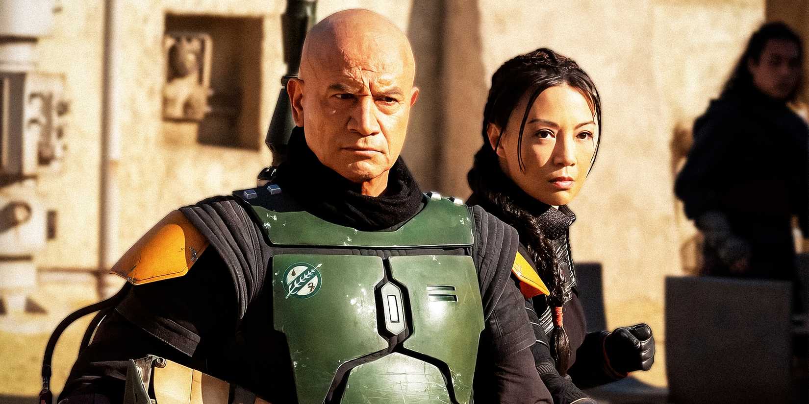 Temuera Morrison and Ming-Na Wen in The Book of Boba Fett