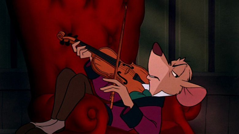 Basil playing the violin in The Great Mouse Detective