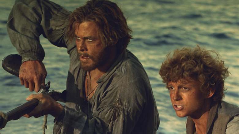 Owen Chase and Tom Nickerson prepare to battle the whale in 