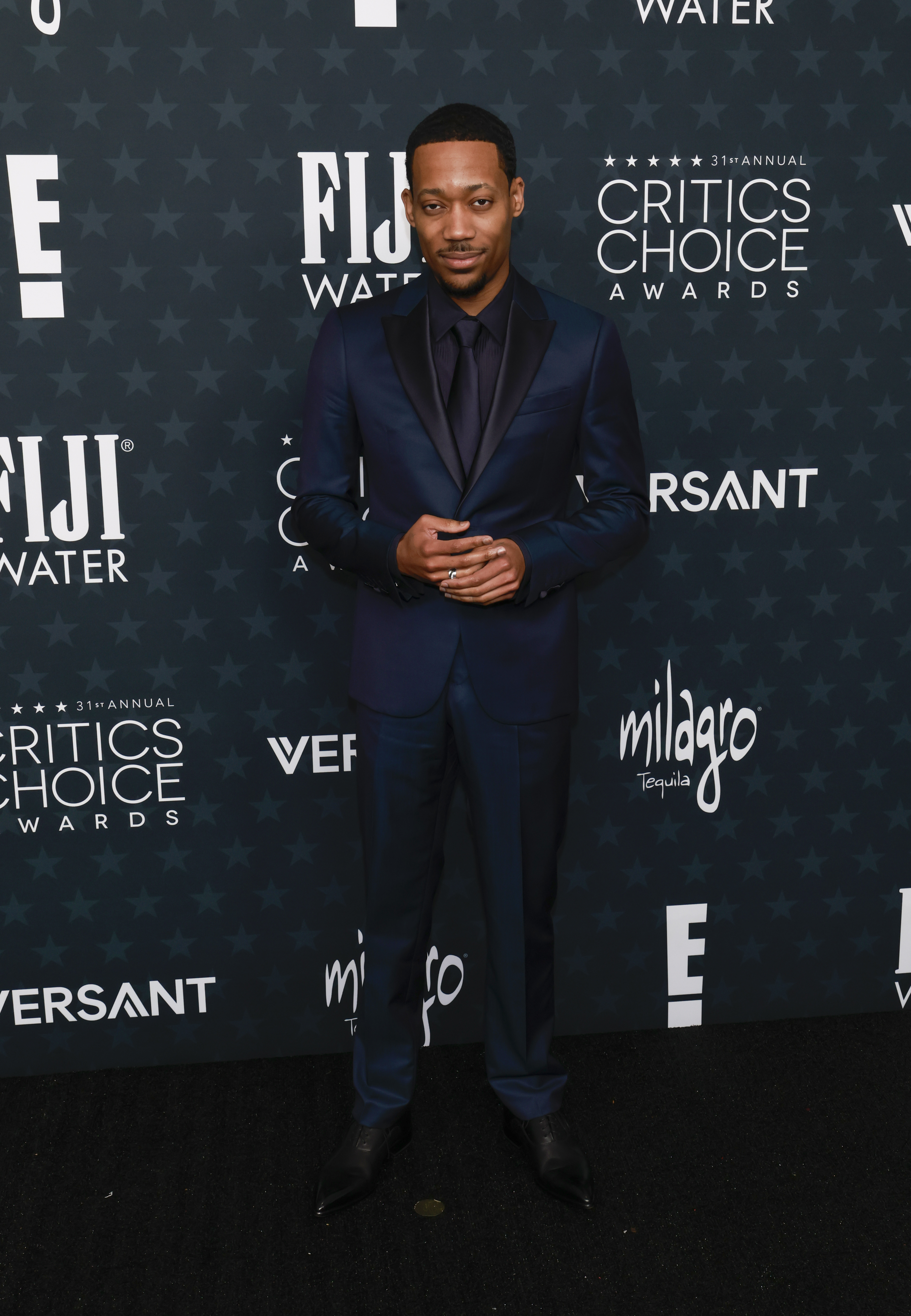 Tyler James Williams attends the 31st Annual Critics Choice Awards at Barker Hangar on January 04, 2026 in Santa Monica, California