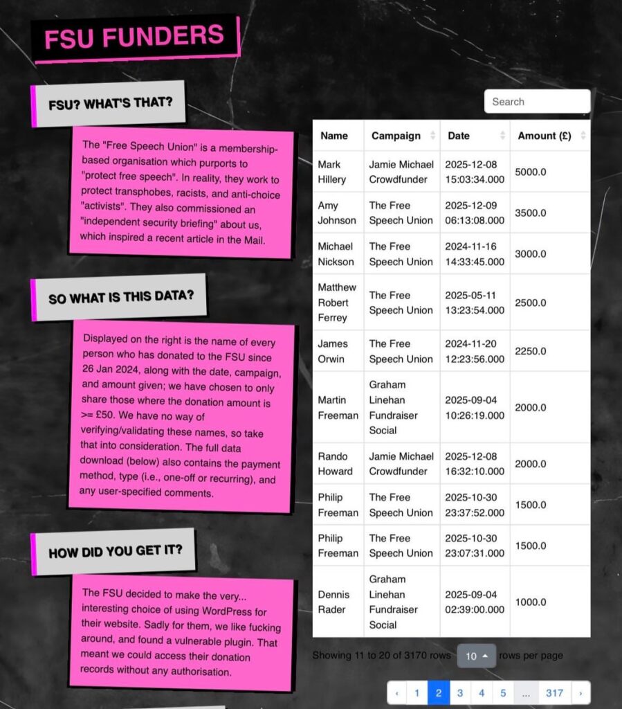 Trans direct action group BASH BACK revealed that actor Martin Freeman is included in the leaked list of alleged donors who’ve funded the Free Speech Union, founded by far-right activist & eugenicist Toby Young. Martin donated £2000 to Graham Linehan, a bigot who cyber harassed a trans teen activist