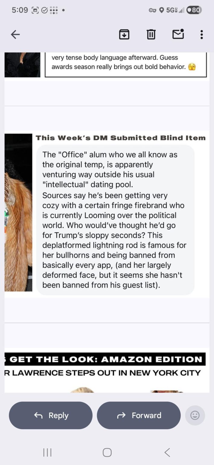 BJ Novak/Laura Loomer Blind Item