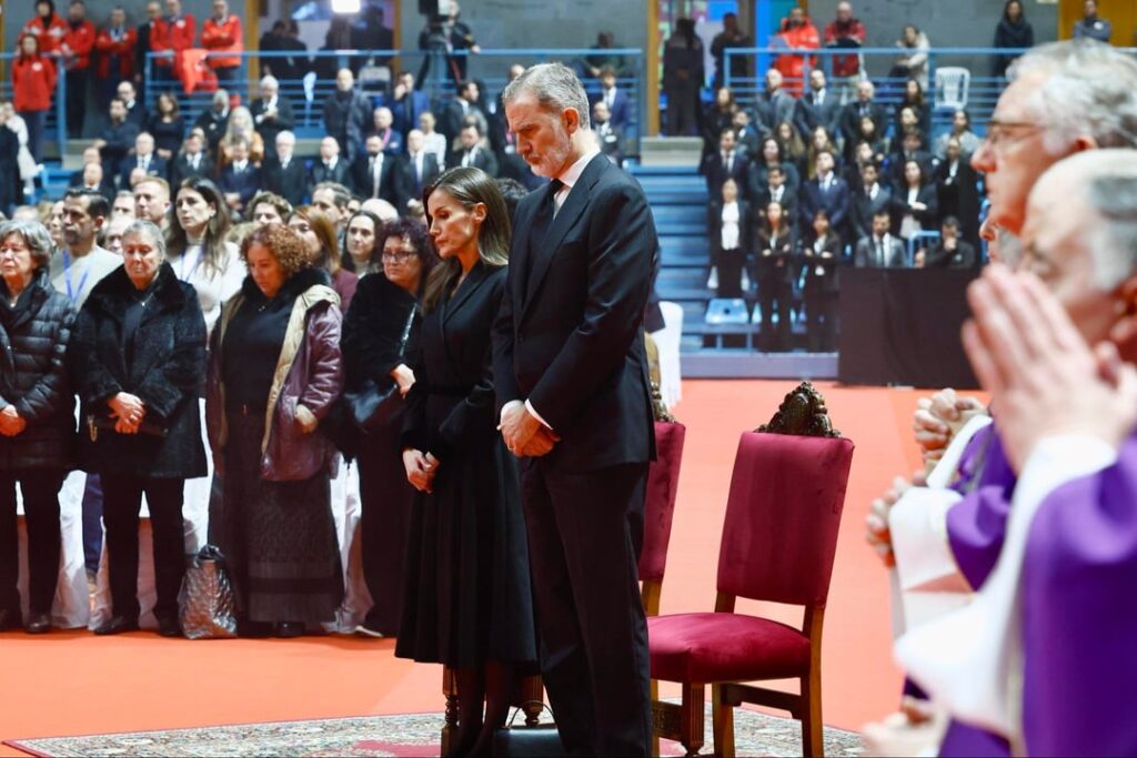 Letizia and Felipe attend funeral mass for the 42 victims killed in train crash earlier this month