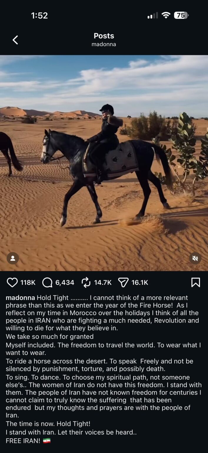 Madonna speaks out about Iran