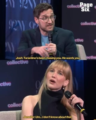 Jennifer Lawrence says Quentin Tarantino passed on casting her as Sharon Tate in "Once Upon a Time in Hollywood" after online criticism claimed she wasn’t “pretty enough” for the role