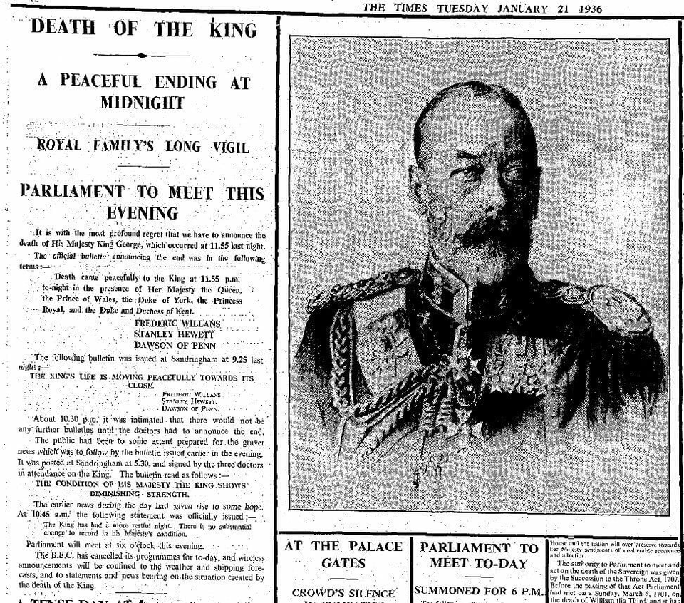 George V died 90 years ago today