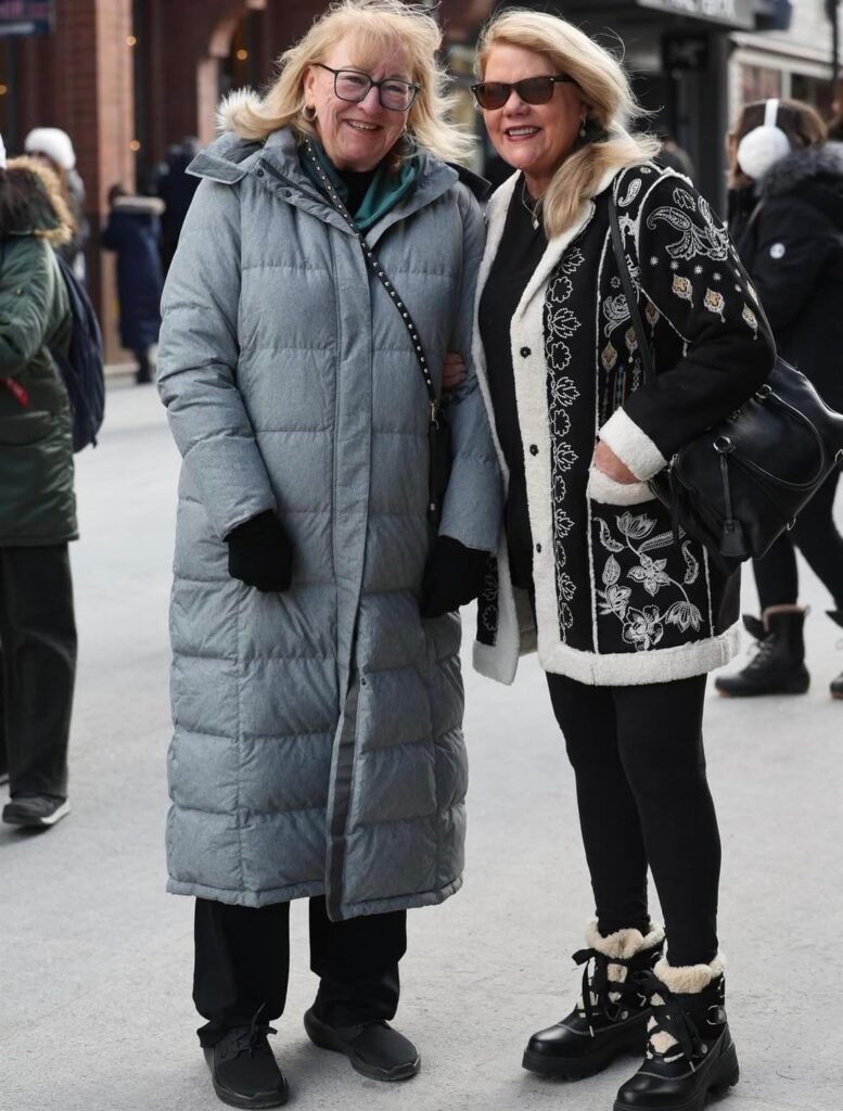 Travis Kelce's mom Donna Kelce and Taylor Swift's mom Andrea Swift were seen hanging out today at the 2026 Sundance Film Festival