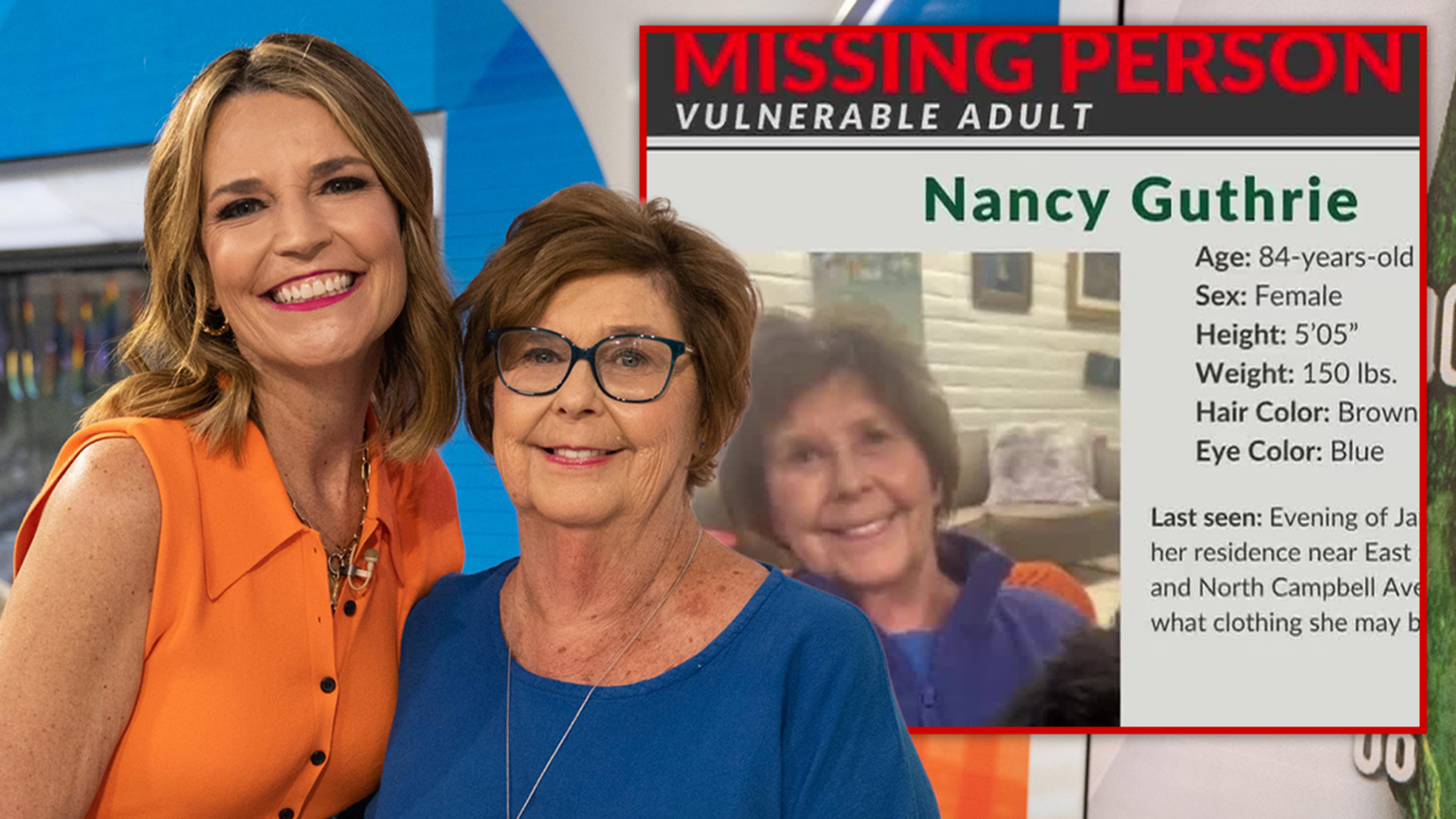'TODAY' Anchor Savannah Guthrie’s Mom Missing