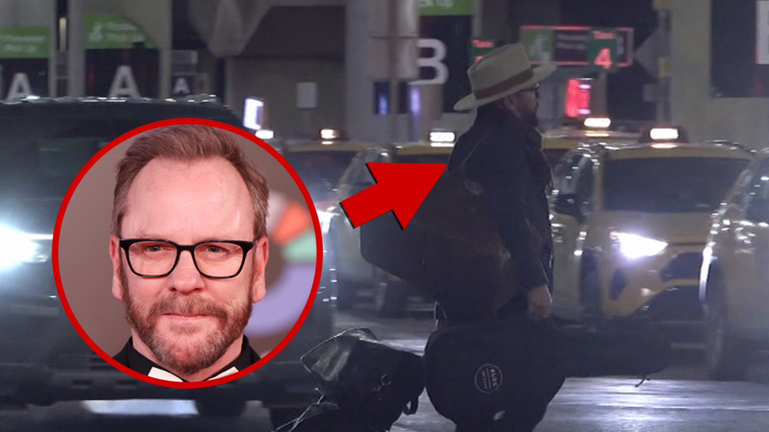 Kiefer Sutherland Pictured at Uber Pickup Lot After Alleged Ride Share Death Threat