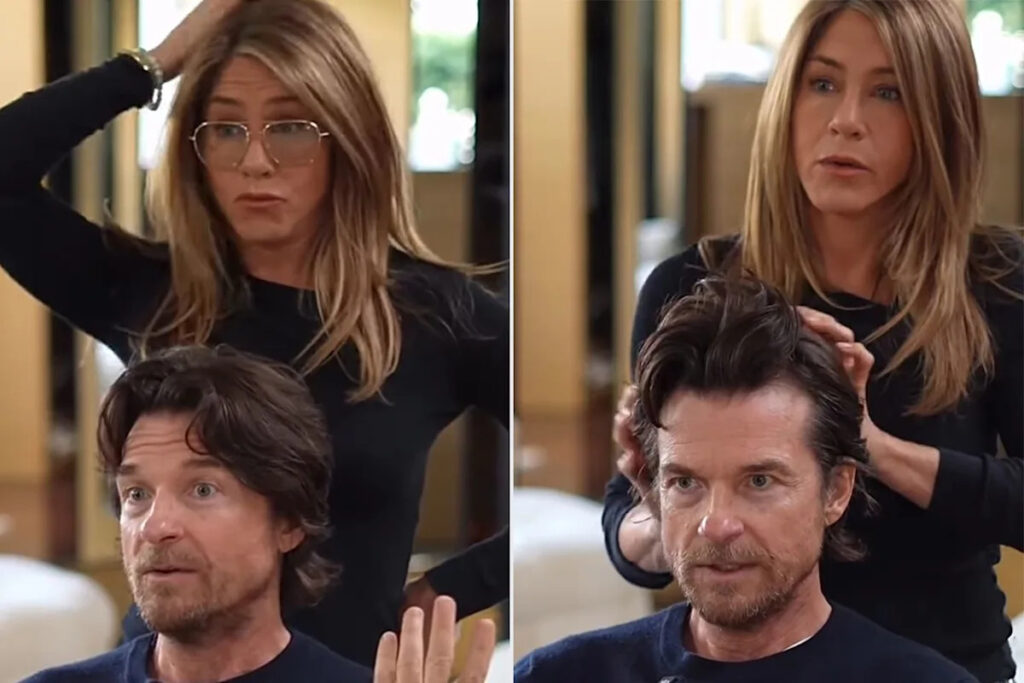 Jennifer Aniston Says Jason Bateman’s Hair Is ‘Envied by Every Man,’ Gives Him an Impromptu Styling Sesh