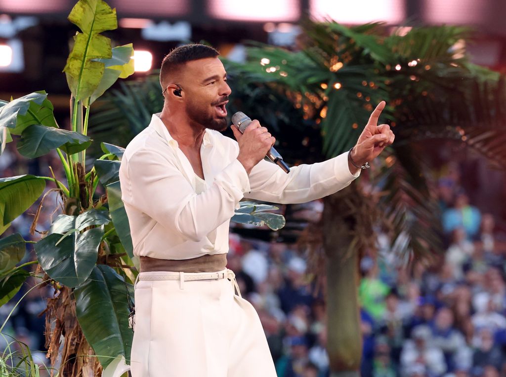 Ricky Martin performs onstage during the Apple Music Super Bowl LX Halftime Show at Levi's Stadium on February 08, 2026 in Santa Clara, California