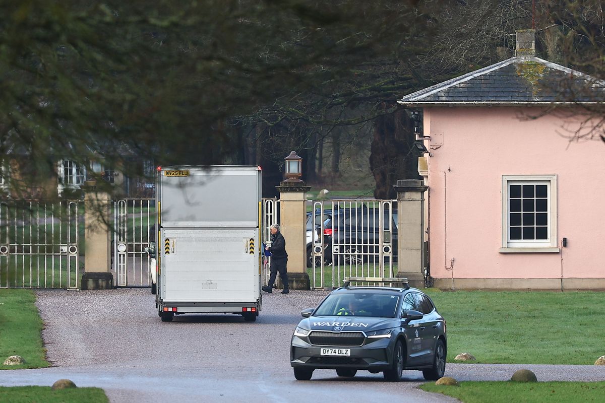 A removals van seen entering Royal Lodge today 
