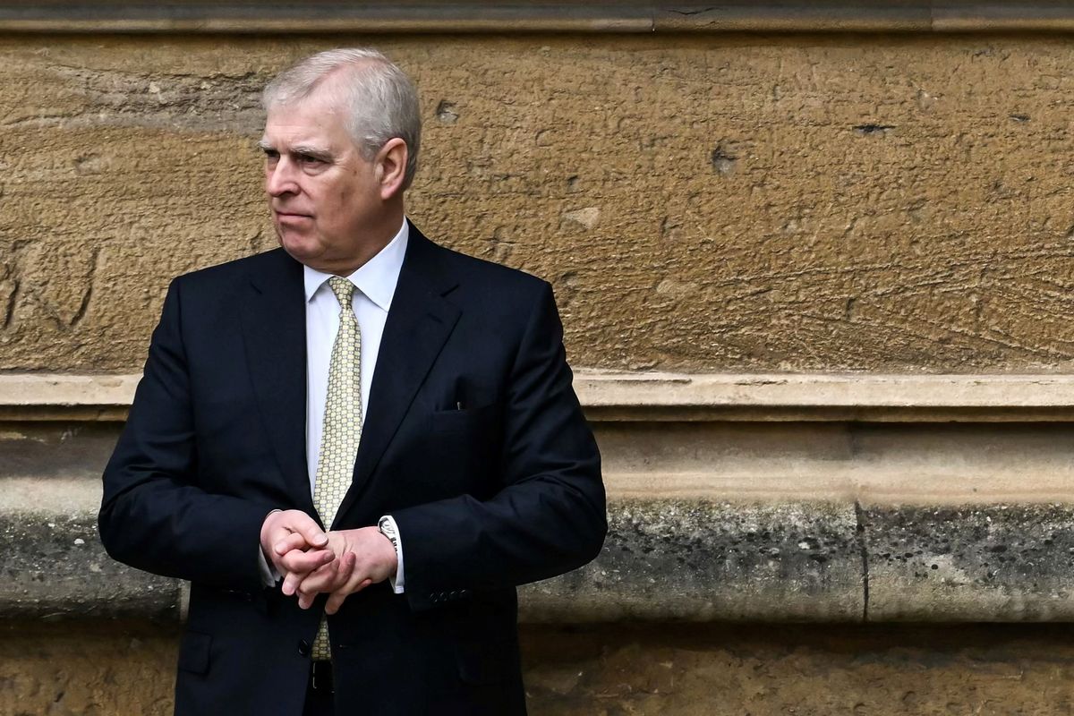 Andrew arrives at St. George's Chapel at Windsor Castle to attend the Easter Mattins Service in Windsor, outside London on March 31, 2024.