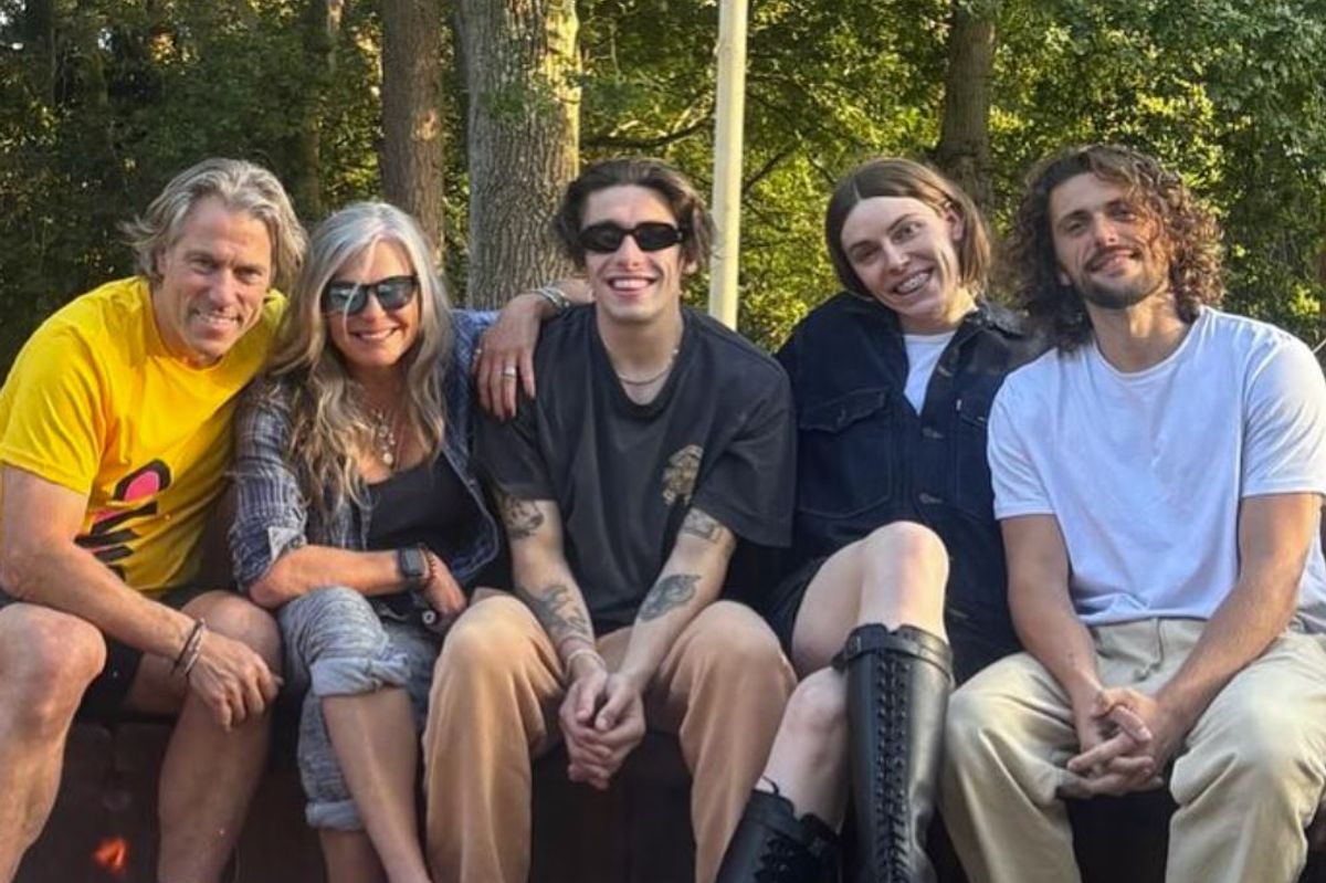 John Bishop with his wife and kids