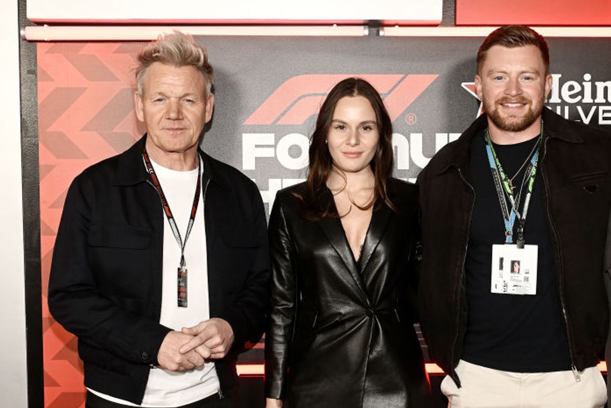 Gordon Ramsay, Holly Ramsay, Adam Peaty and a guest attend the F1 Grand Prix of Las Vegas on November 23, 2024 in Las Vegas, Nevada. 