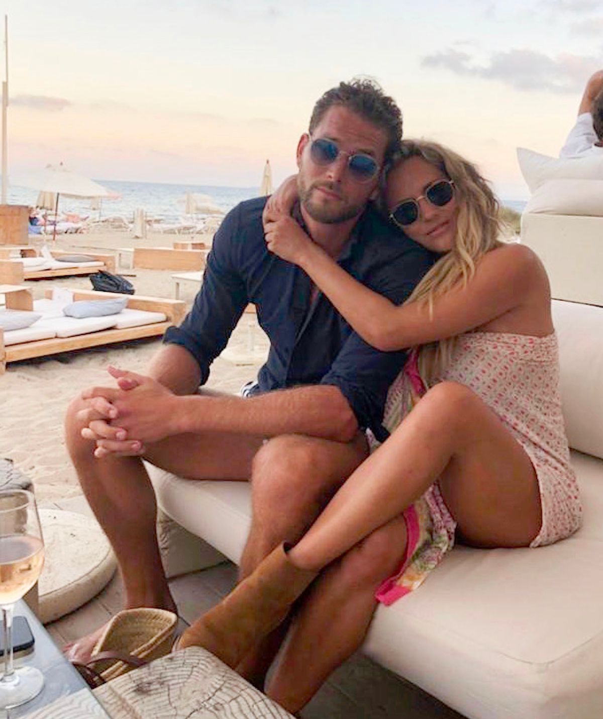 Caroline Flack and Lewis Burton on holiday