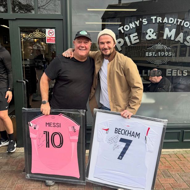 David signed a fan's football shirts