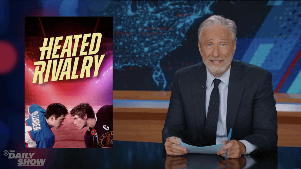 ‘Daily Show’: Jon Stewart Acknowledges “Super Weird Year” For Hockey, Asks If Kash Patel Is “A Make-A-Wish Man” After Olympic Partying