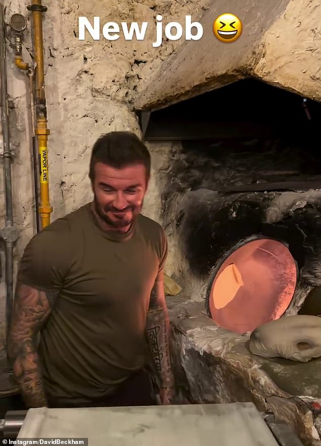 David Beckham has showed his estranged son Brooklyn how it's really done as he cooked in Doha amid their spiraling family feud
