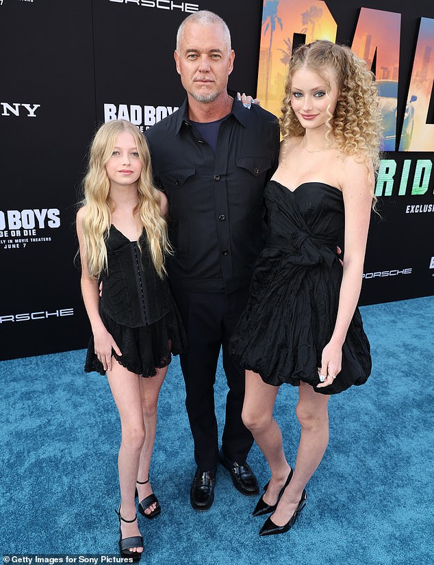 'I've had other friends that have battled with this disease, and it's just horrific. So my heart goes out to him. I keep him, his family, his girls, in my prayers,' Walsh added; Dane seen with daughters Georgia and Billie in 2024 in Hollywood