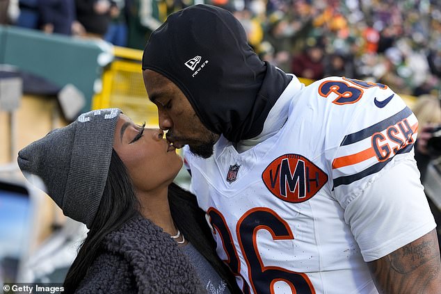 Jonathan revealed to Texas Monthly that the restrictions brought by the pandemic aided the growth of their relationship (pictured at Chicago Bears vs Green Bay Packers game in 2025)
