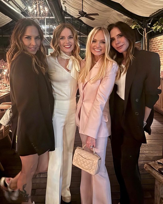 Left to right: Melanie Chisholm, Geri Halliwell, Emma Bunton and Victoria Beckham