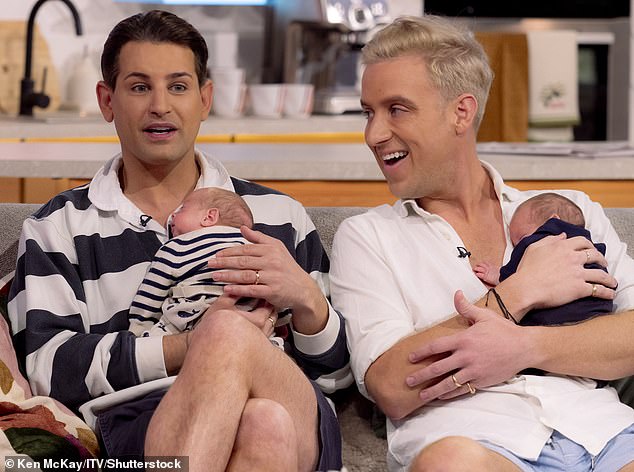The couple pictured with their now two-year-old twins, Cosima and Apollo, on Lorraine in 2023