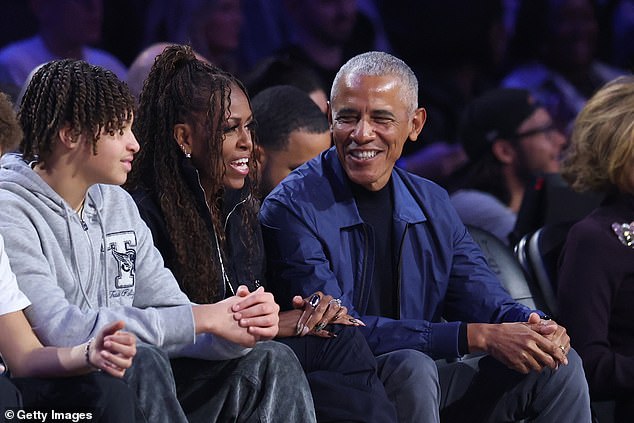 Barack Obama and his wife Michelle also enjoyed the All-Star Game from courtside seats