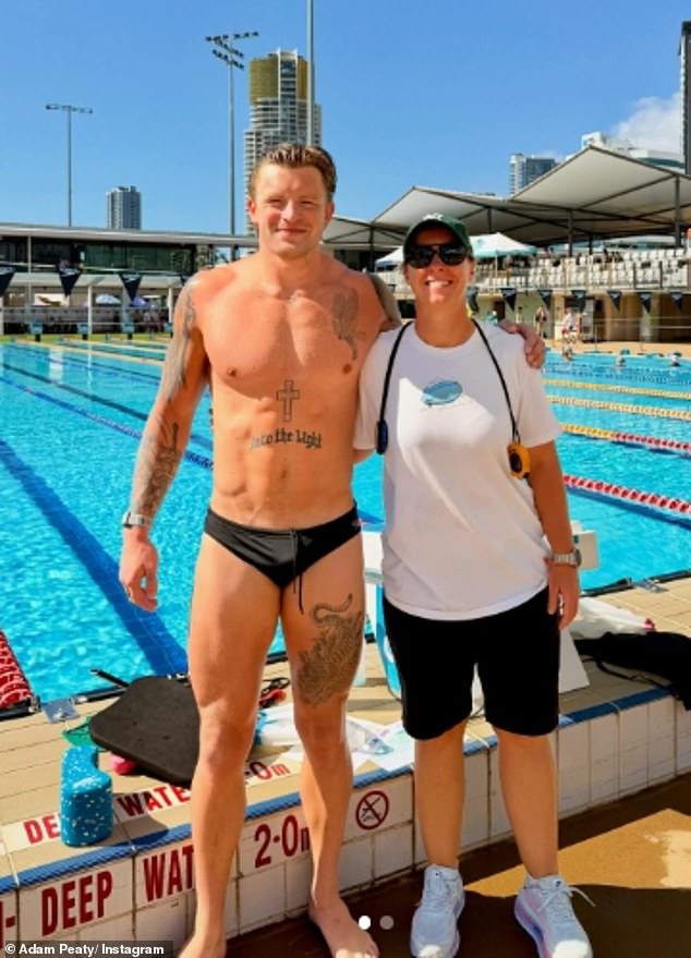 Adam Peaty paid tribute to his swimming coach Mel as he visited her in Queensland for two weeks of intense training