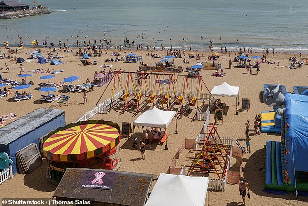 Margate Beach (pictured, in 2025) is a popular local tourist destination over the summer