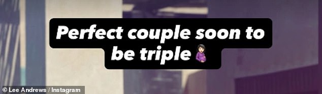 Lee also shared the same picture with the words: 'soon to be triple' alongside a baby bump emoji