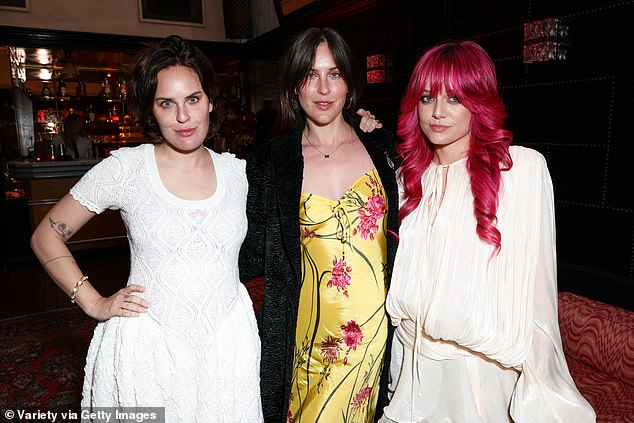 Meanwhile, her sister Tallulah, 32, stunned in a chic white broderie anglaise mini dress, featuring a scoop neckline and a flared puffy skirt