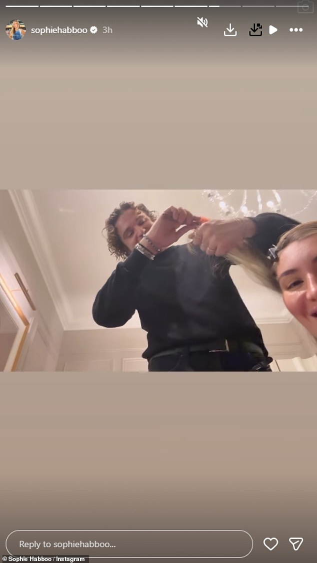 Former Made In Chelsea star Sophie, 31, took to her Instagram Story while getting ready with celebrity hairstylist Willis Galbraith