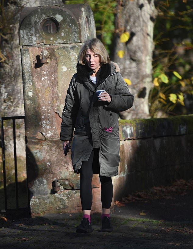 Adams pictured in Glasgow last October shortly after it was revealed that she had been suspended from the BBC