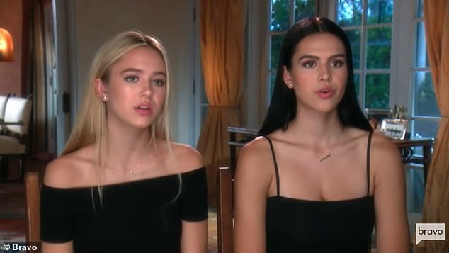 The sisters are pictured on an episode of The Real Housewives of Beverly Hills during their teenage years