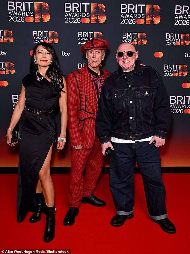 Firouzeh Razavi, Bez and Shaun Ryder (L-R) appeared in high spirits as they hit the red carpet