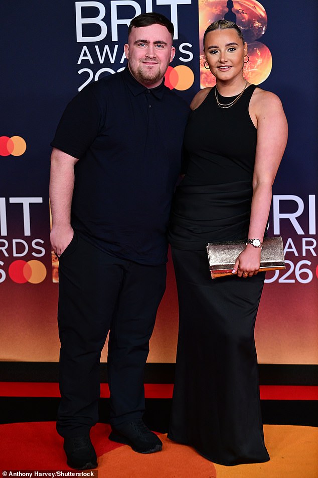Luke Littler joined glam girlfriend Faith Millar, both 19, for a rare red carpet appearance at the BRIT Awards at Manchester's Co-op Live Arena on Saturday.