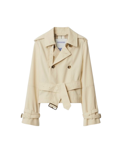 Cropped Cotton Blend Trench 