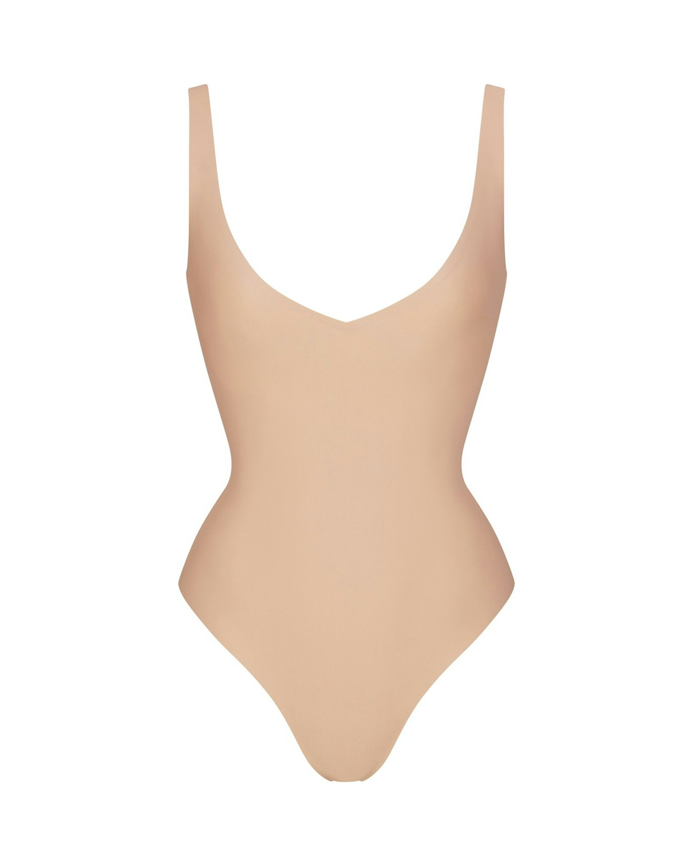 Unlined Plunge Thong Bodysuit 