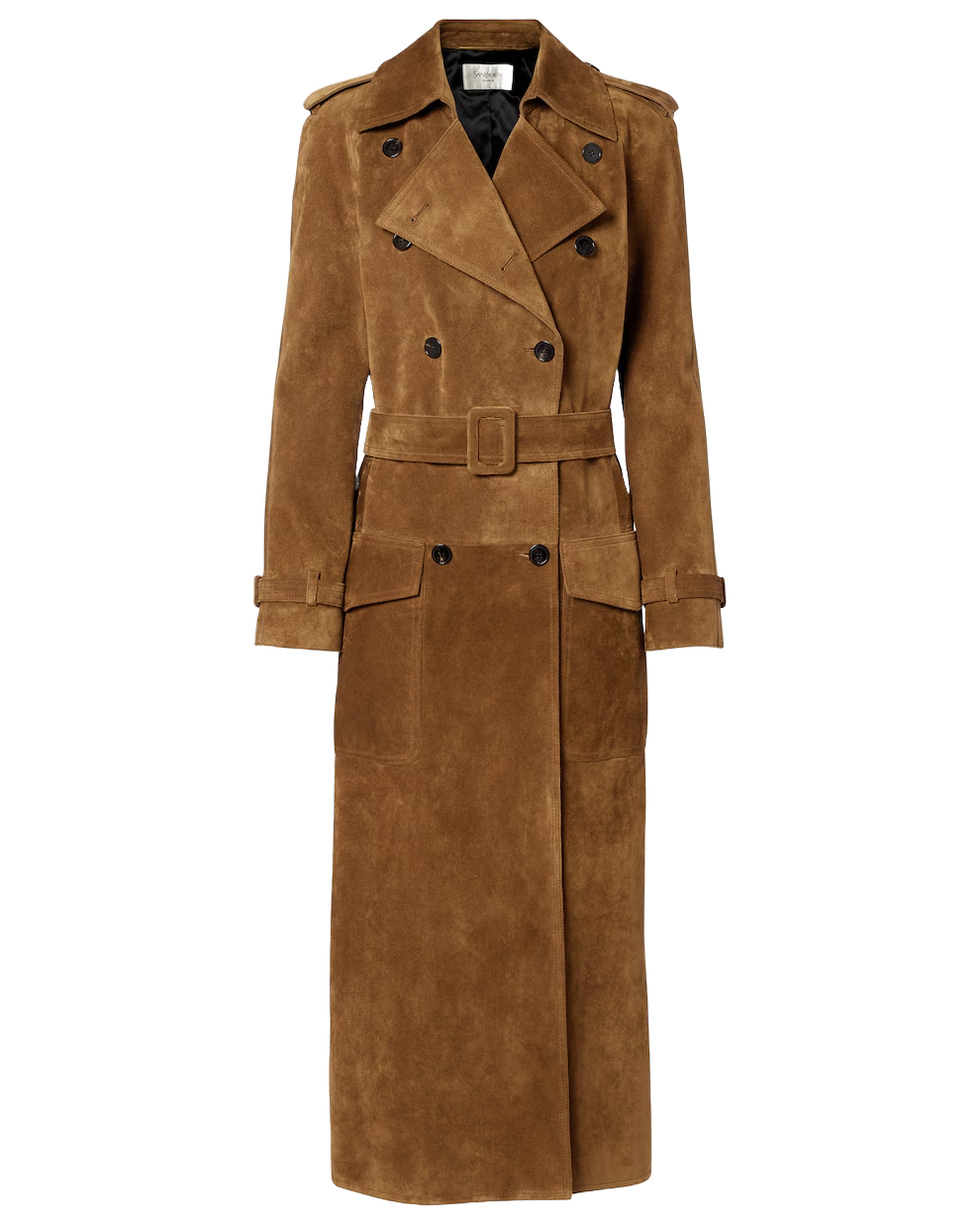 Suede Trench Coat 