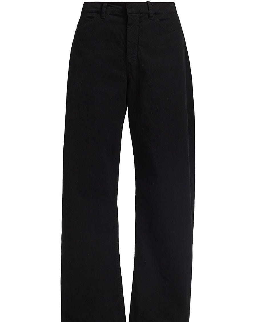 Tribeca Cotton Mid-Rise Barrel Pants